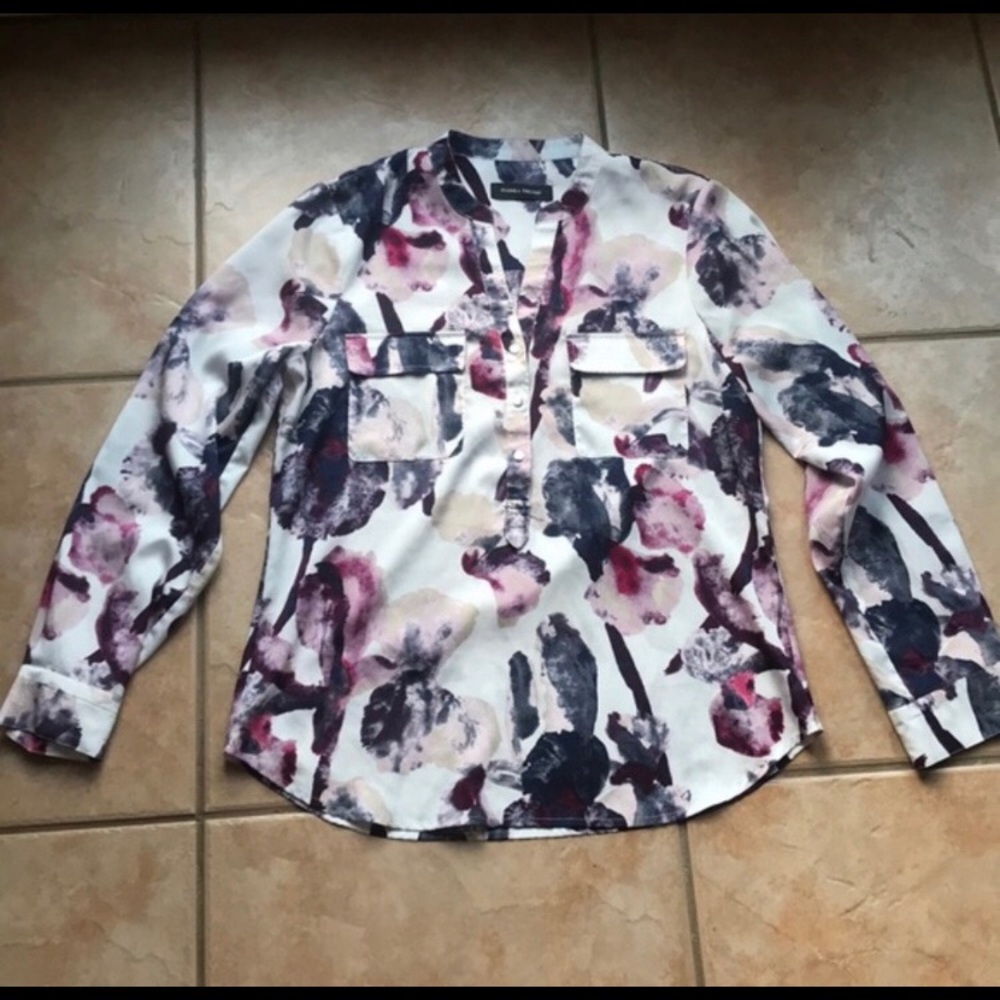 Ivanka Trump Floral floral popover blouse small